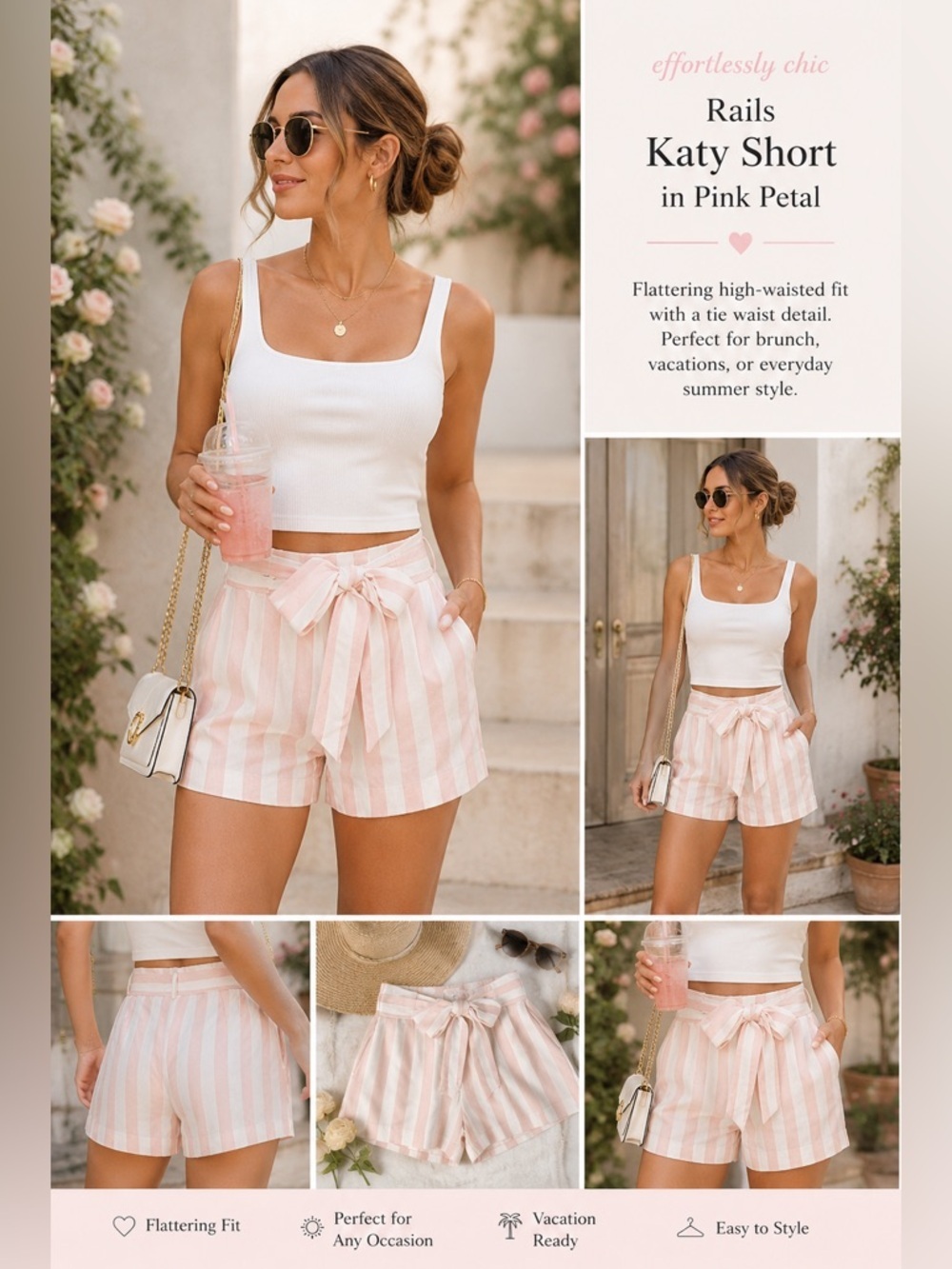 Rails Katy short in pink petal